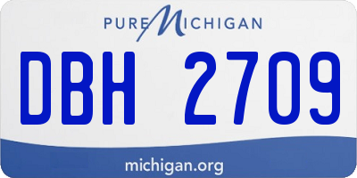 MI license plate DBH2709