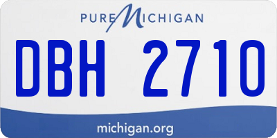 MI license plate DBH2710