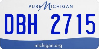 MI license plate DBH2715