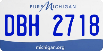 MI license plate DBH2718
