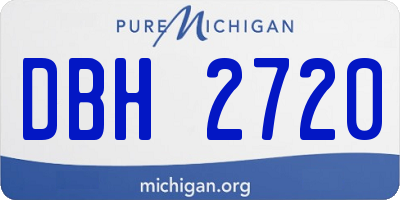 MI license plate DBH2720
