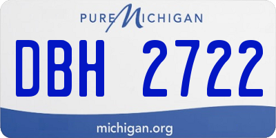 MI license plate DBH2722