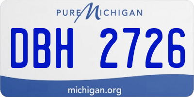 MI license plate DBH2726