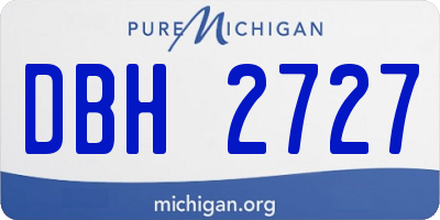 MI license plate DBH2727