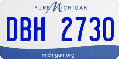 MI license plate DBH2730