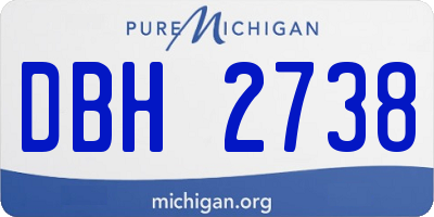 MI license plate DBH2738