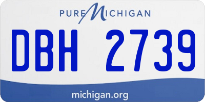 MI license plate DBH2739