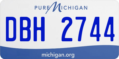 MI license plate DBH2744