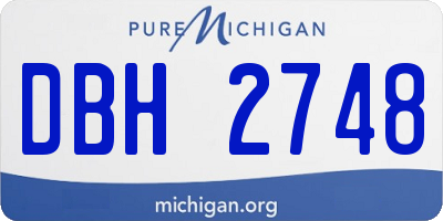 MI license plate DBH2748