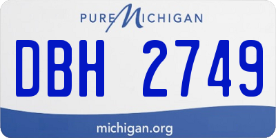 MI license plate DBH2749