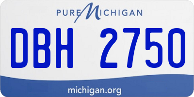 MI license plate DBH2750