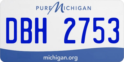 MI license plate DBH2753