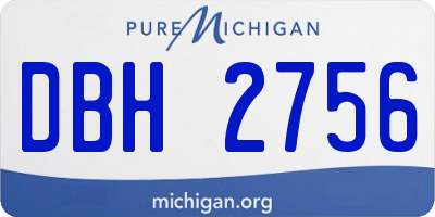 MI license plate DBH2756