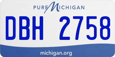 MI license plate DBH2758