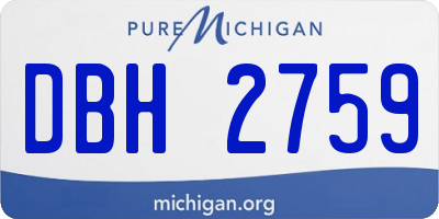MI license plate DBH2759