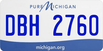 MI license plate DBH2760