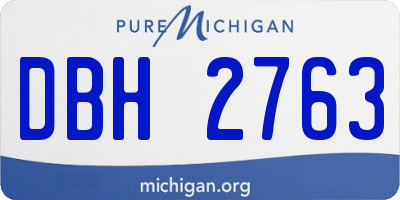 MI license plate DBH2763