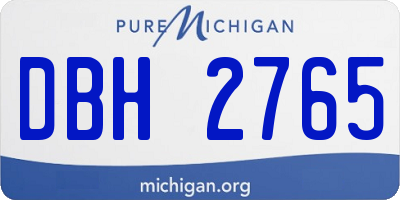 MI license plate DBH2765