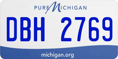 MI license plate DBH2769