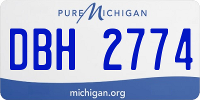 MI license plate DBH2774