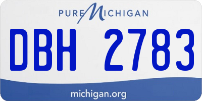 MI license plate DBH2783