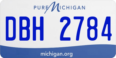 MI license plate DBH2784