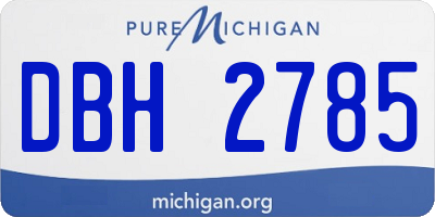 MI license plate DBH2785