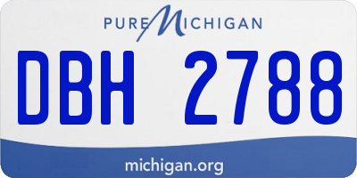 MI license plate DBH2788