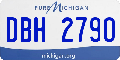 MI license plate DBH2790
