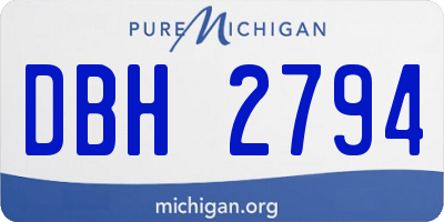 MI license plate DBH2794