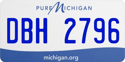 MI license plate DBH2796
