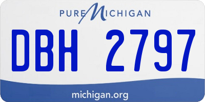 MI license plate DBH2797