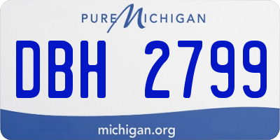 MI license plate DBH2799