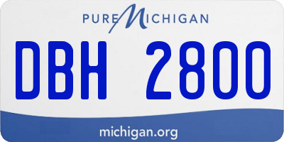 MI license plate DBH2800