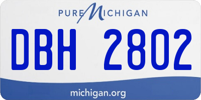 MI license plate DBH2802