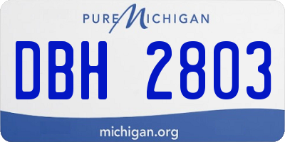 MI license plate DBH2803