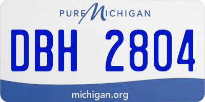 MI license plate DBH2804
