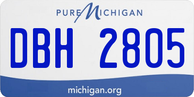 MI license plate DBH2805