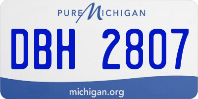 MI license plate DBH2807