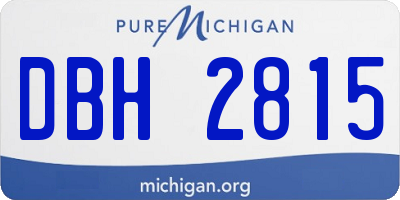 MI license plate DBH2815