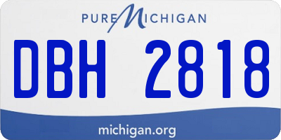 MI license plate DBH2818