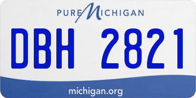 MI license plate DBH2821