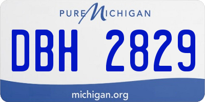 MI license plate DBH2829