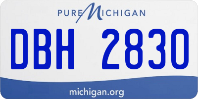 MI license plate DBH2830
