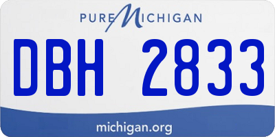 MI license plate DBH2833