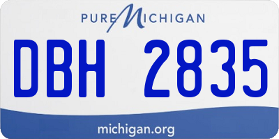 MI license plate DBH2835