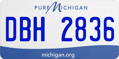 MI license plate DBH2836