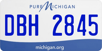MI license plate DBH2845