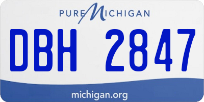 MI license plate DBH2847