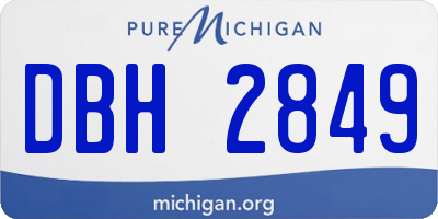 MI license plate DBH2849